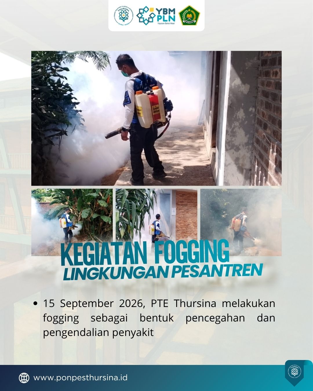 Cegah Penyebaran DBD, Pemerintah Setempat Gelar Fogging di Lingkungan PTE Thursina YBM PLN
